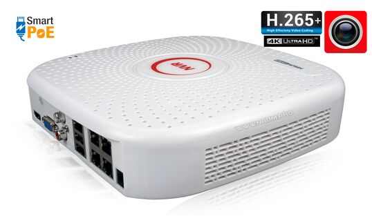 IP видеорегистратор h.265+  ultra hd nvr-04 poe