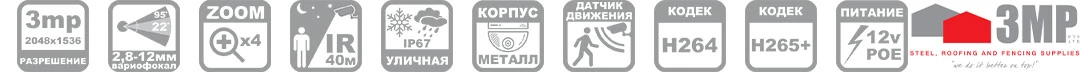Параметры купольной ip камеры 3mp